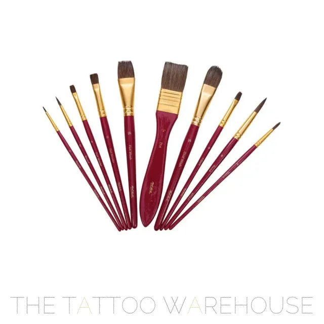 Mixed Bristle Brush Set Wallet 11pce - Watercolour