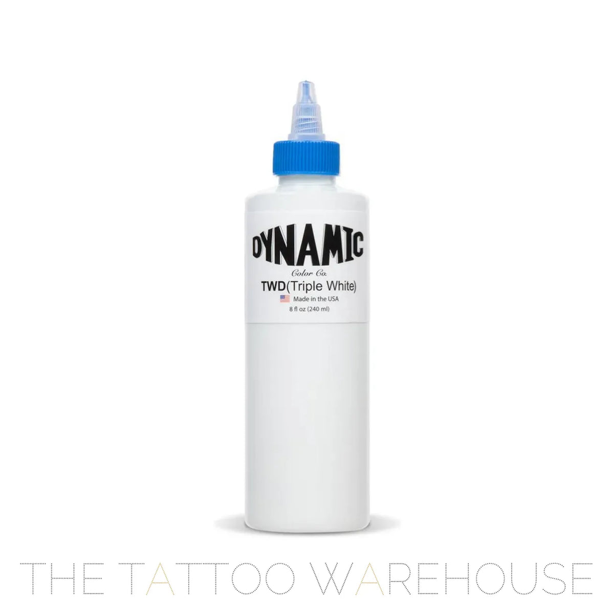 Bottle of Dynamic Triple White tattoo ink, 8oz