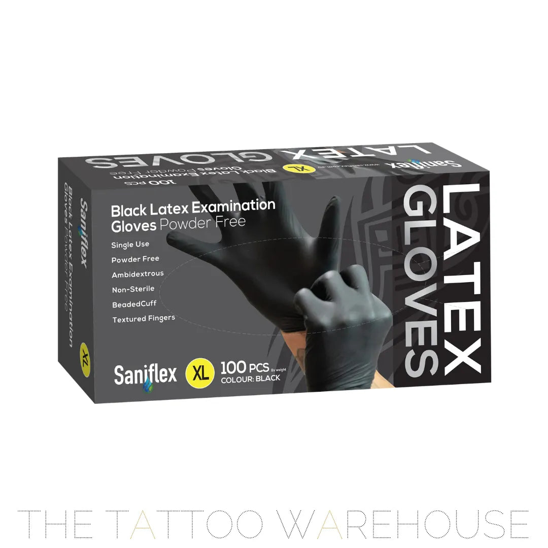Black Latex Examination Gloves