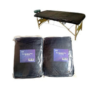 Black disposable fitted bed sheet, 105cm x 225cm