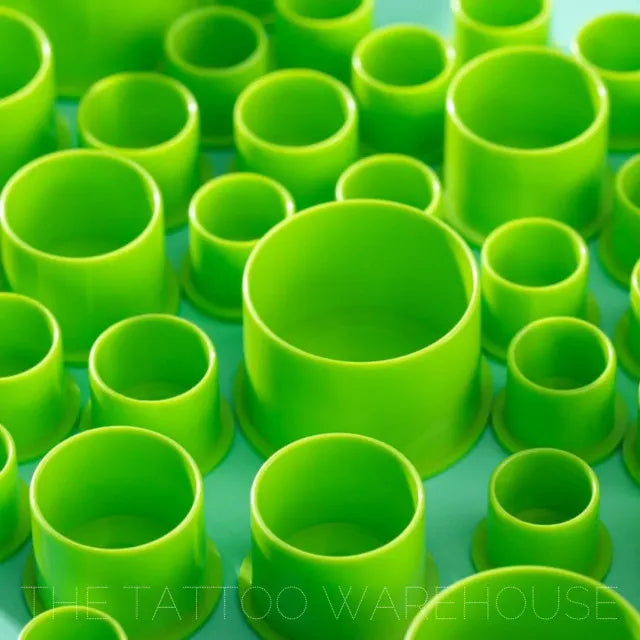 Biodegradable tattoo ink cups, close-up