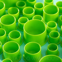 Biodegradable tattoo ink cups, close-up