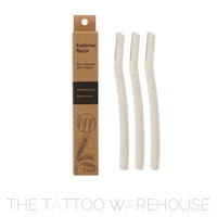 Eco-friendly eyebrow razors, close-up