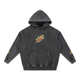 Snow Wash Fleece Oversize Tiger Hoodie
