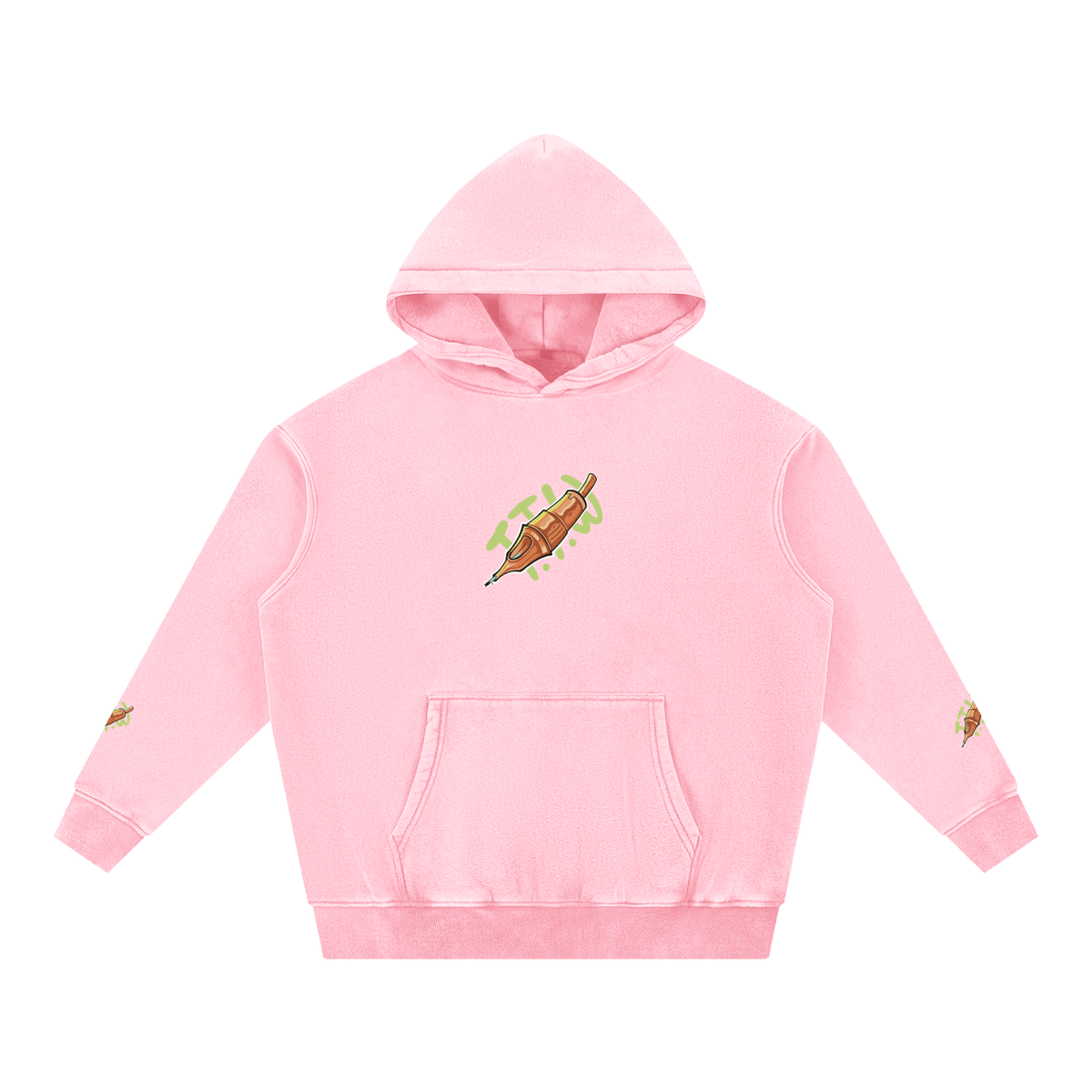 Snow Wash Fleece Oversize Tiger Hoodie