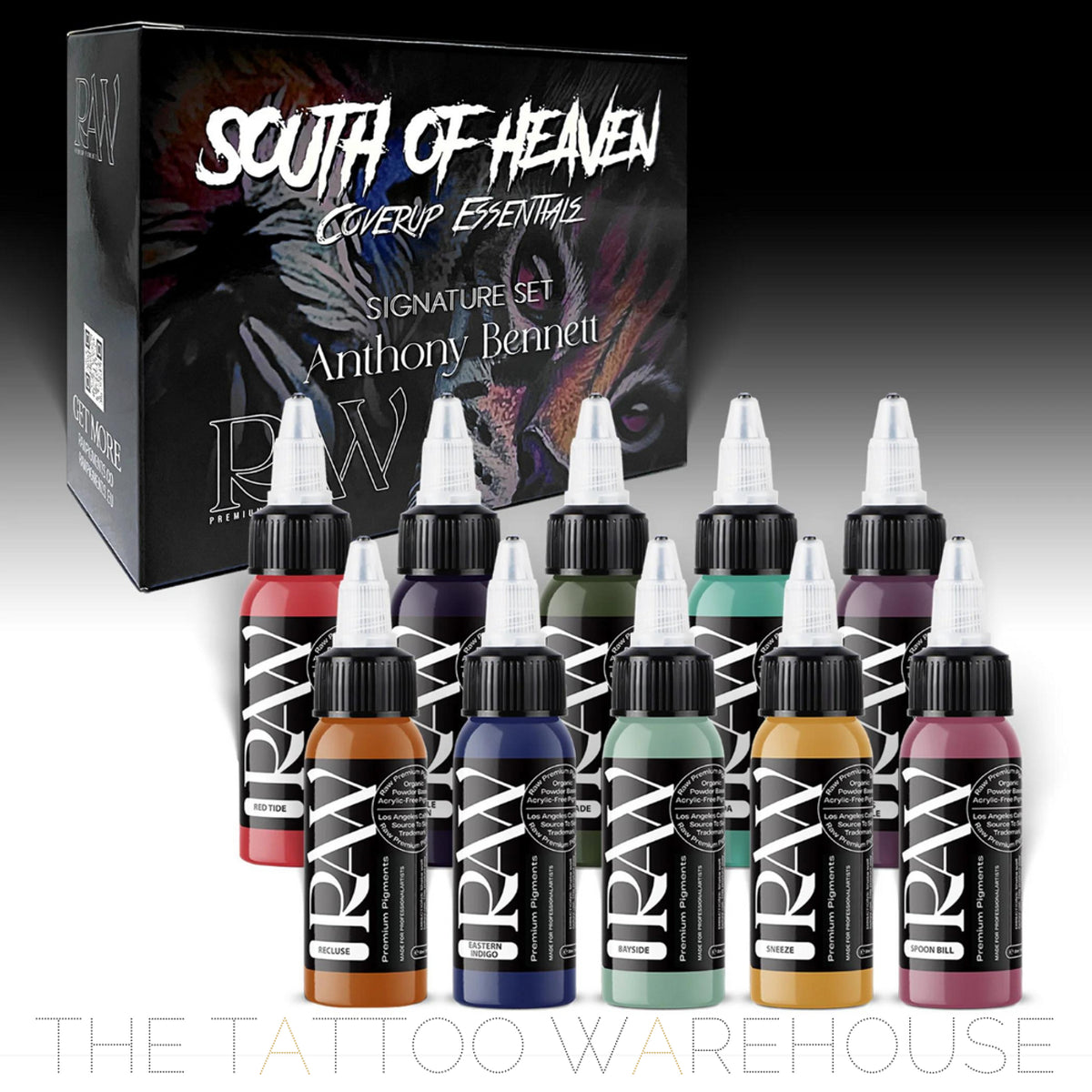 South of Heaven cover up essentials, bottles displayed