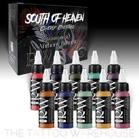 South of Heaven cover up essentials, bottles displayed