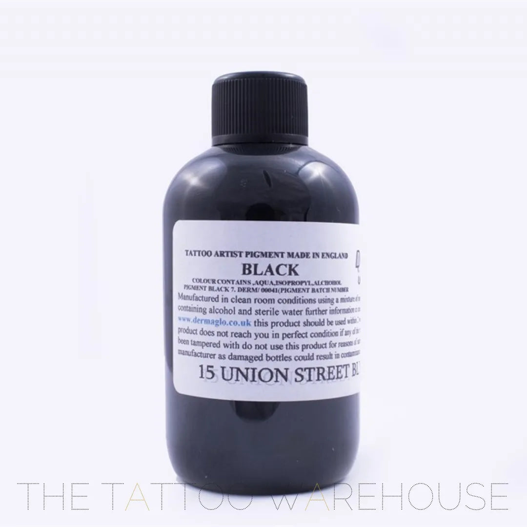 Bottle of Dermaglo Black tattoo ink