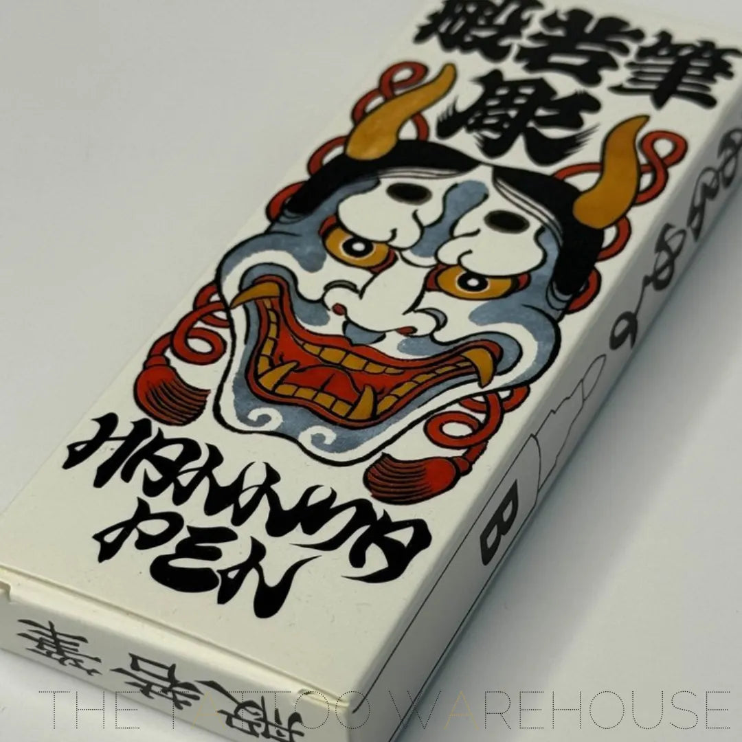 Hannya Pens brush tip set, four coloured pens - yellow, orange, red, purple