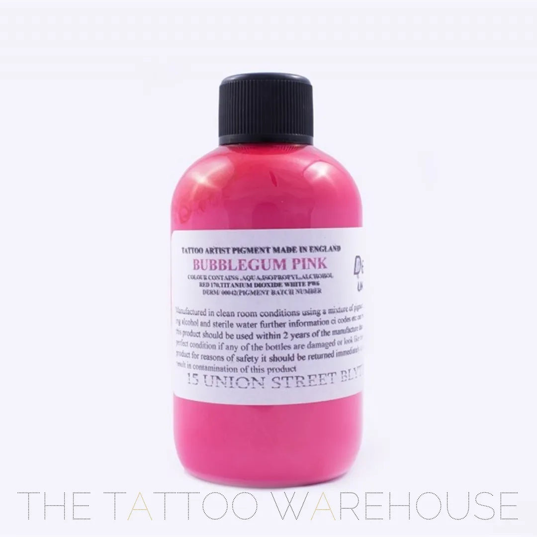 Bottle of Dermaglo Bubblegum Pink tattoo ink