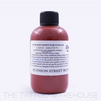 Dermaglo Choc Brown tattoo ink bottle, part of Full 28 Colour Set