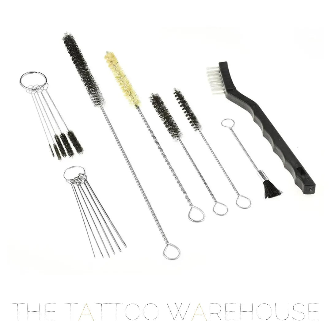 Set of 17 tattoo equipment cleaning brushes