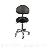 Karma Cradle Mountain saddle stool showing adjustable height base
