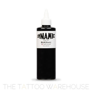 Bottle of Dynamic Black tattoo ink, 8oz