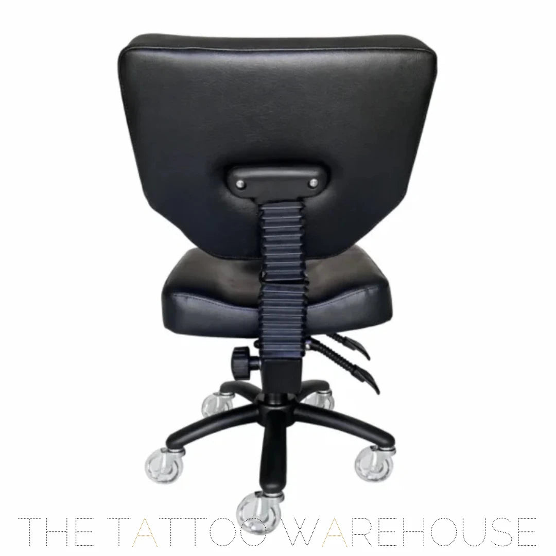 Karma Stanley stool showing chrome hydraulic pump and 5-star base