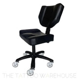 Karma Stanley adjustable stool with backrest in black