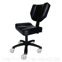 Karma Stanley adjustable stool with backrest in black