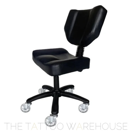Karma Stanley adjustable stool with backrest in black