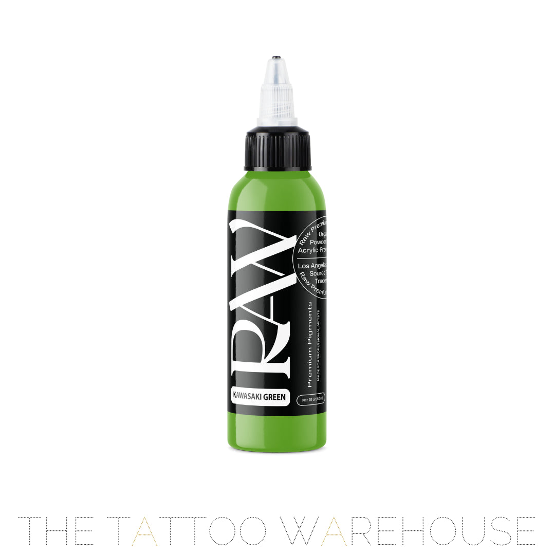 Raw Pigments Kawasaki Green tattoo ink, 2oz bottle