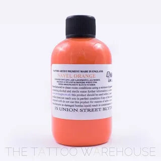 Bottle of Dermaglo Navel Orange tattoo ink