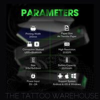 EZ Wireless Tattoo Stencil Printer - Black
