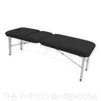 Style Salon River portable massage bed - side view showing adjustable backrest