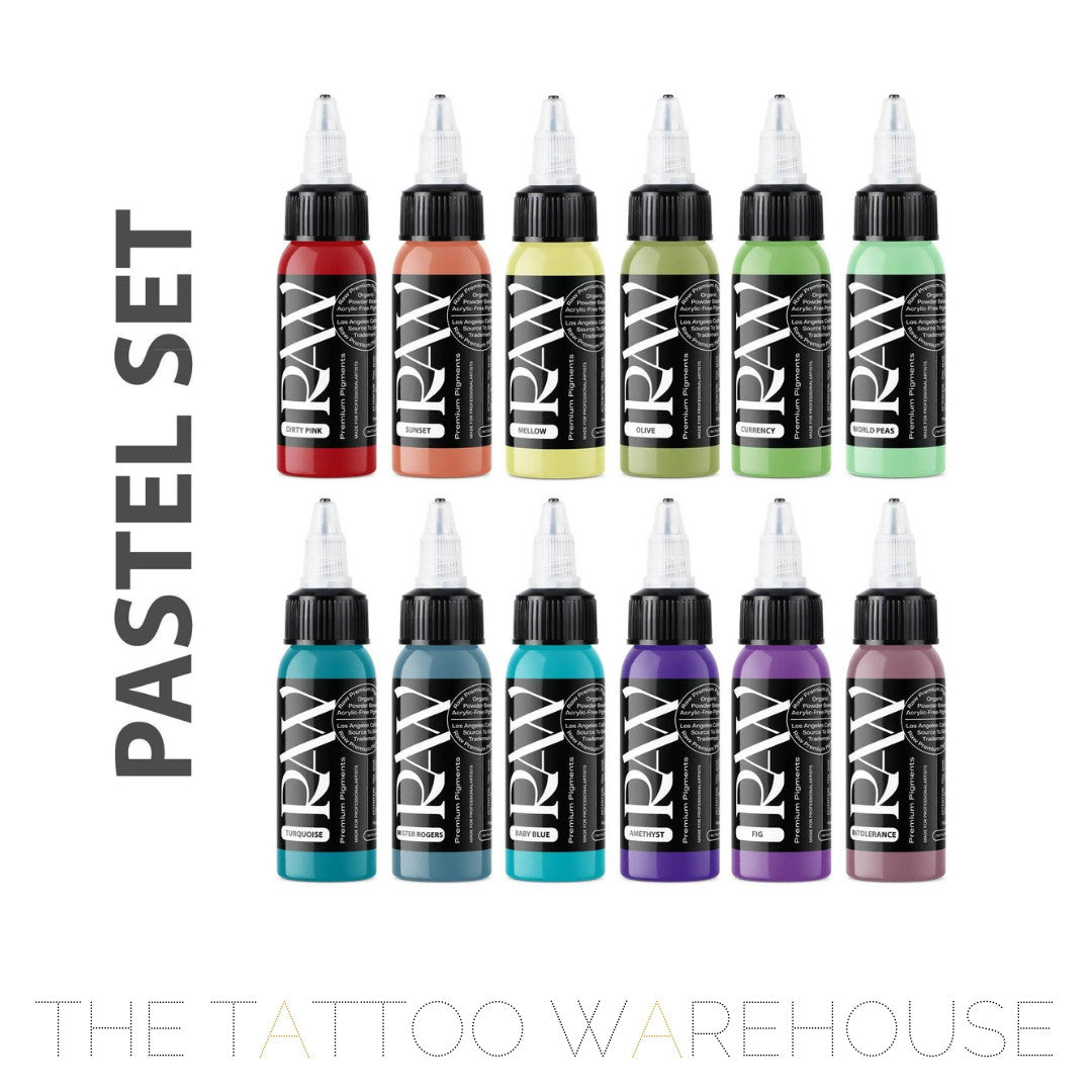 Raw Pigments Pastel Set of tattoo inks