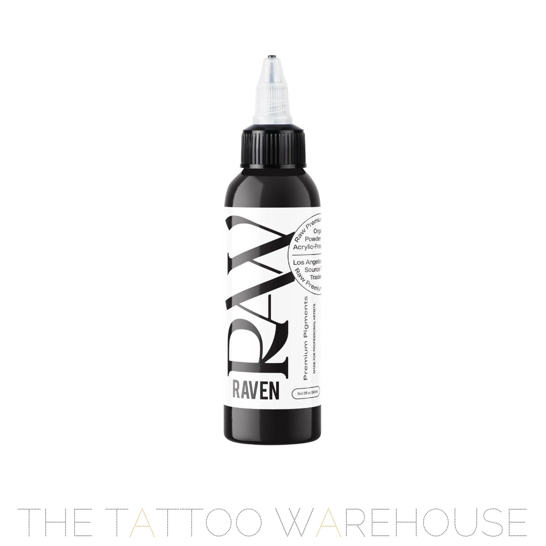 Raw Pigments Raven Black tattoo ink, 2oz bottle
