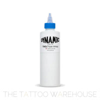 Bottle of Dynamic Triple White tattoo ink, 8oz