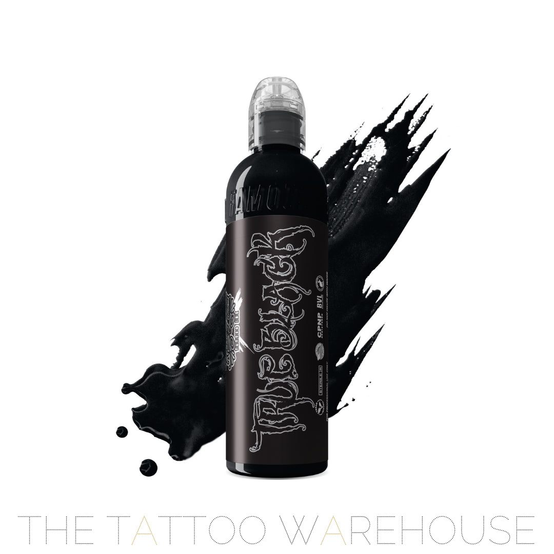 World Famous True Black tattoo ink, 4oz bottle