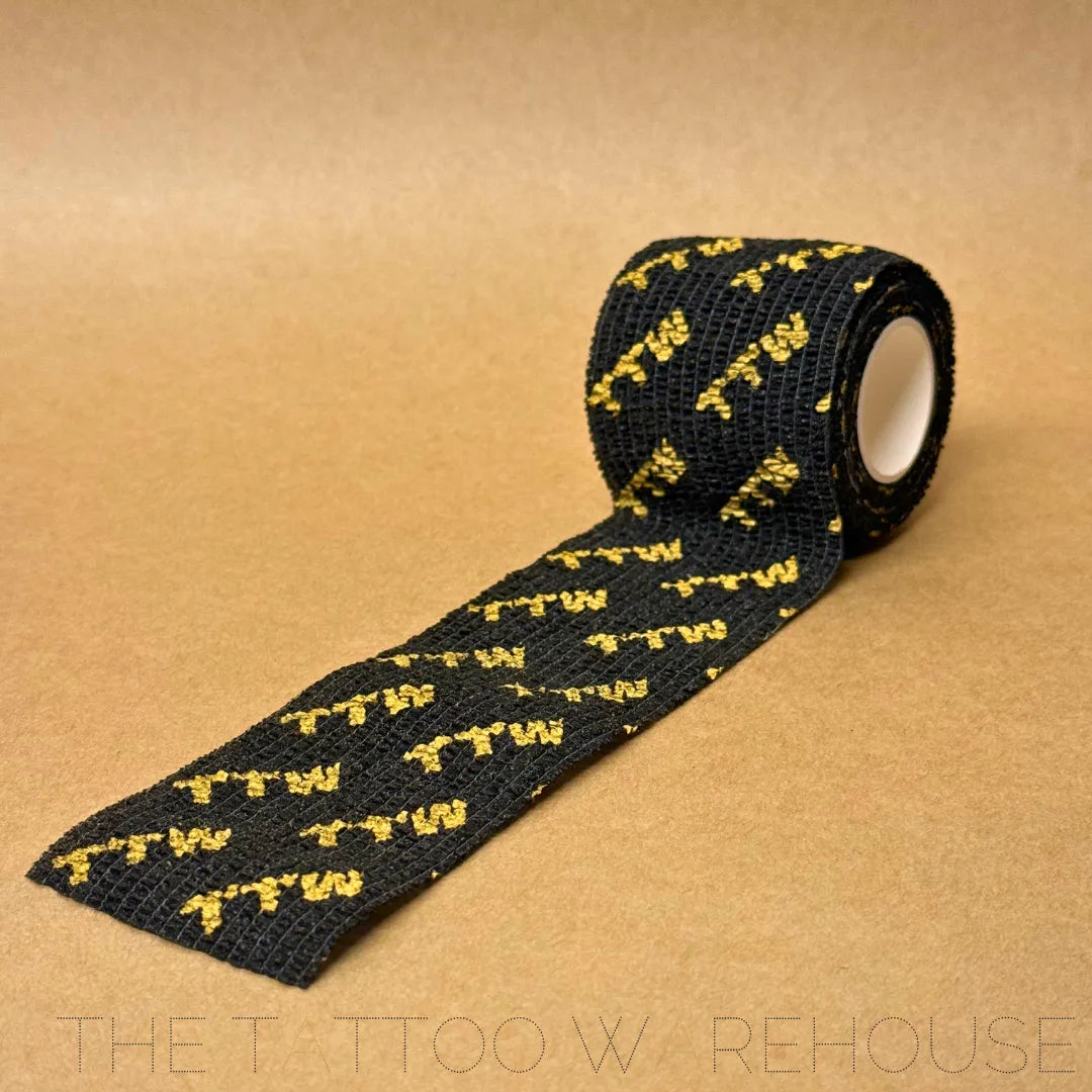 Black TTW cohesive bandage, unrolled