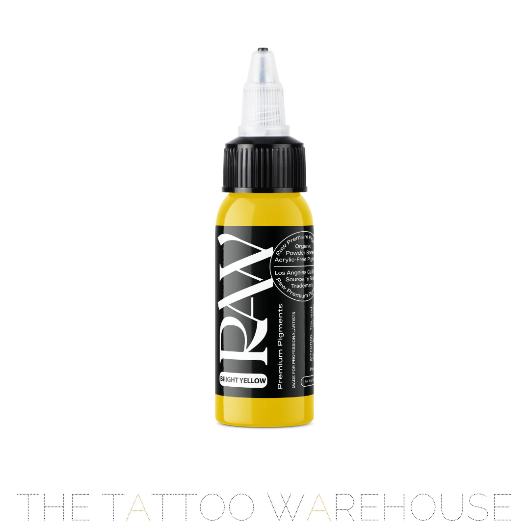 Raw Pigments Bright Yellow tattoo ink, 1oz bottle