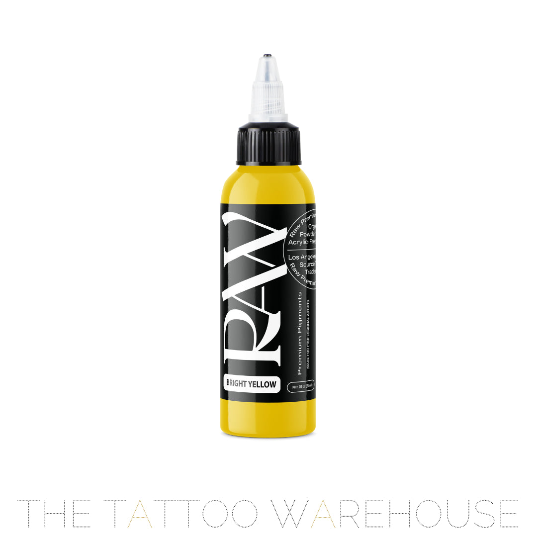 Raw Pigments Bright Yellow tattoo ink, 2oz bottle