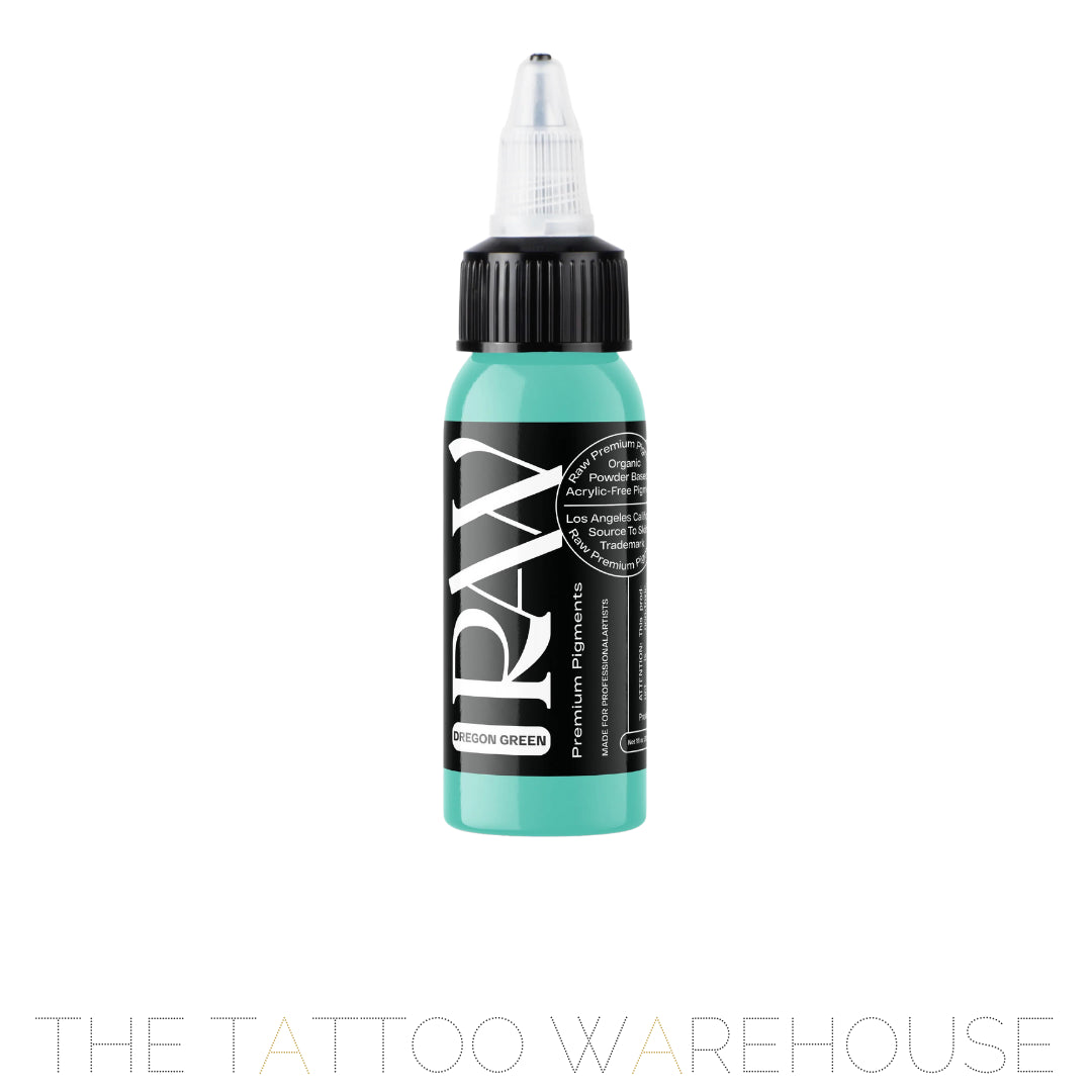 Raw Pigments Dregon Green tattoo ink, 1oz bottle