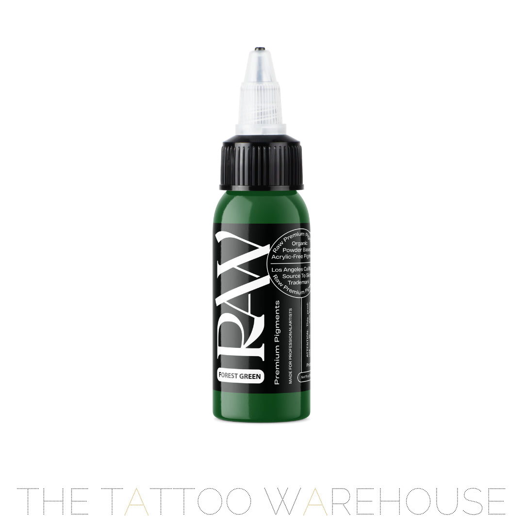 Raw Pigments Forest Green tattoo ink, 1oz bottle