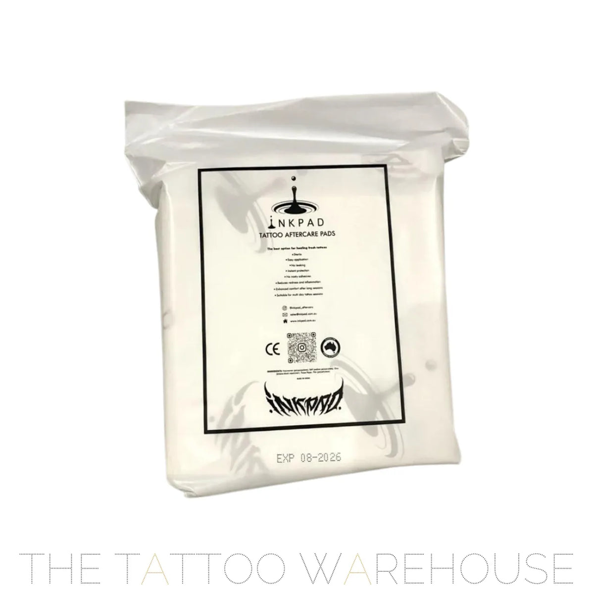 Inkpad tattoo aftercare pads, in use