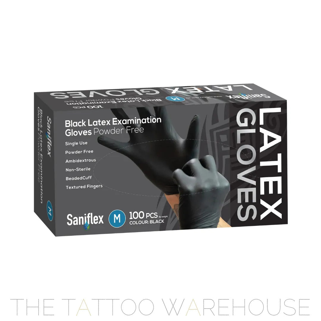 Black Latex Examination Gloves