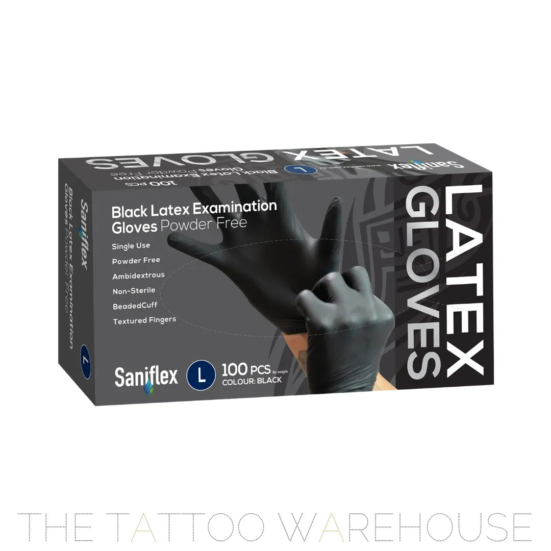Black Latex Examination Gloves