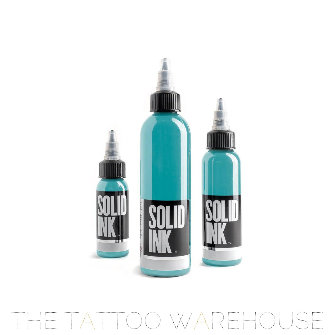 Bottle of Solid Ink Miami Blue tattoo ink