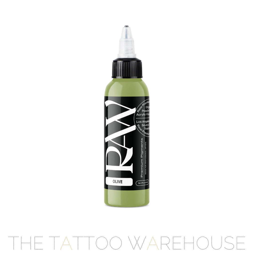 Raw Pigments Olive tattoo ink, 2oz bottle