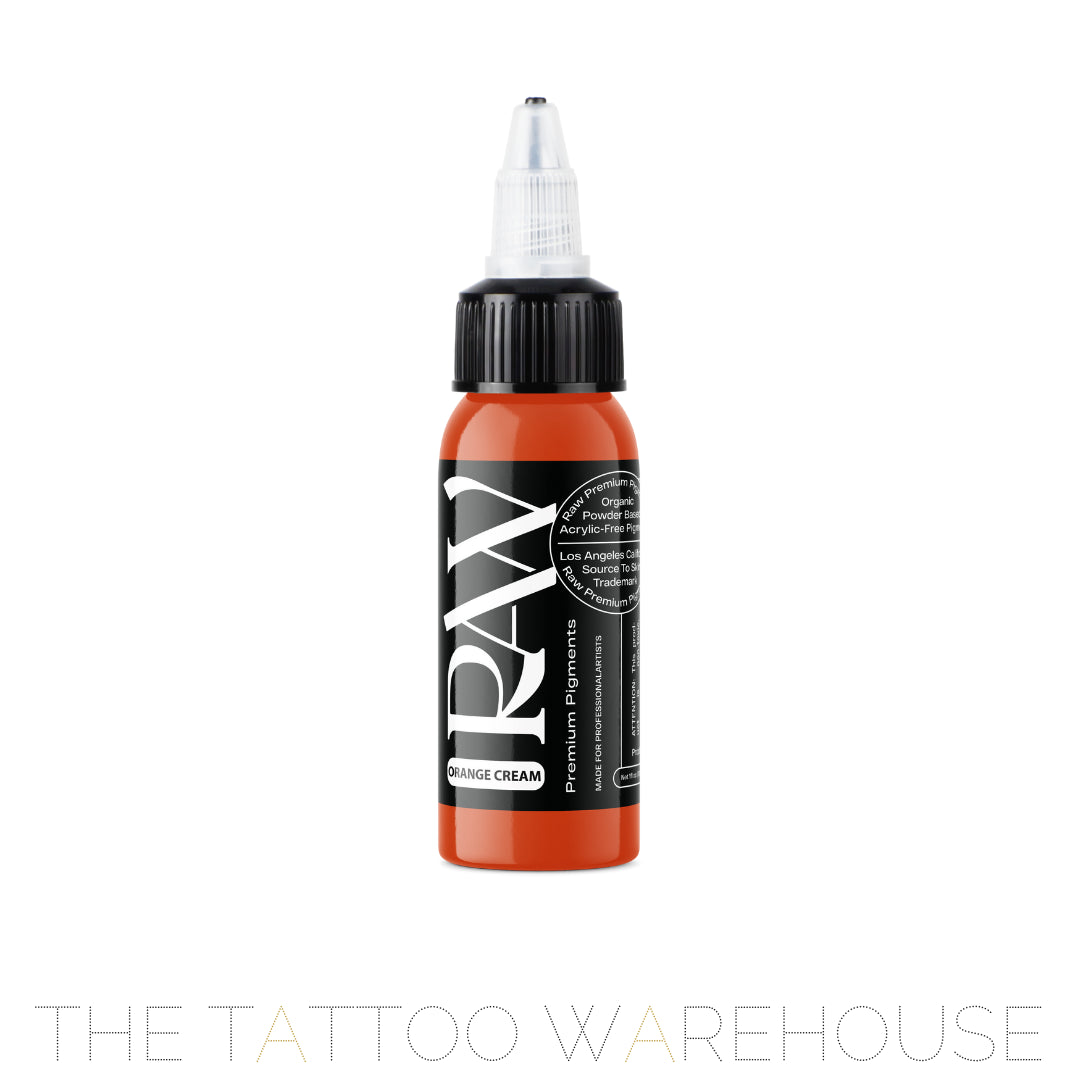 Raw Pigments Orange Cream tattoo ink, 1oz bottle