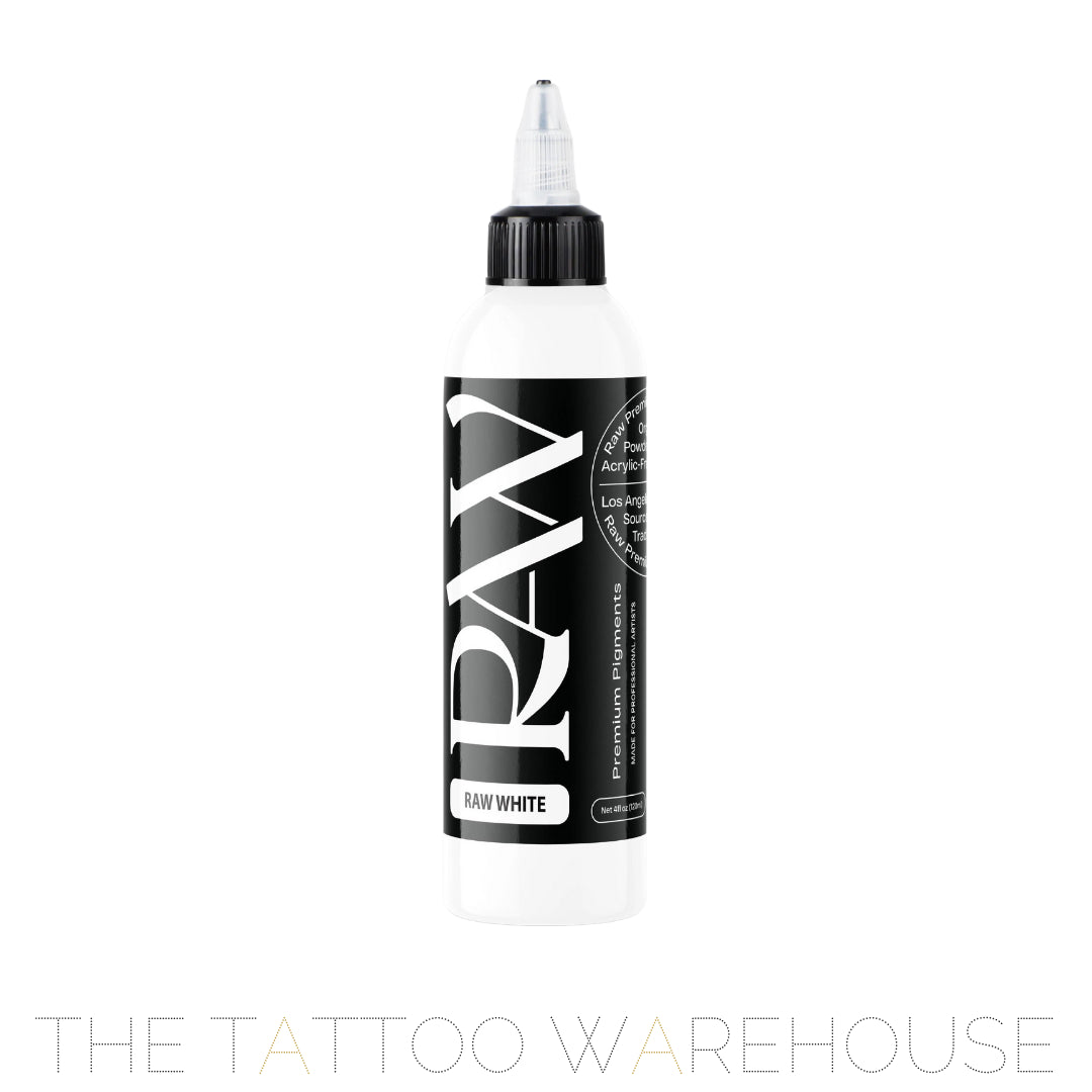 Raw Pigments Raw White highlight tattoo ink, 4oz bottle