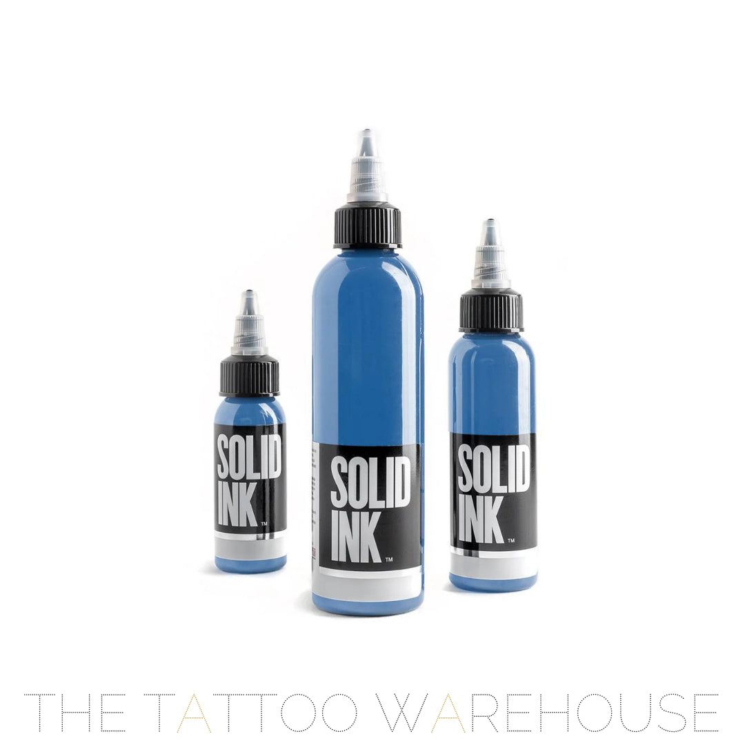 Bottle of Solid Ink Sky Blue tattoo ink