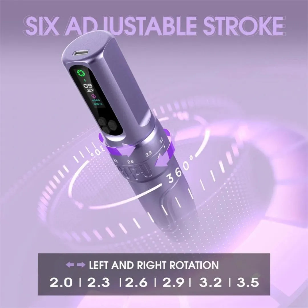 POPU DIVA Adjustable Stroke wireless Tattoo & PMU Machine Black