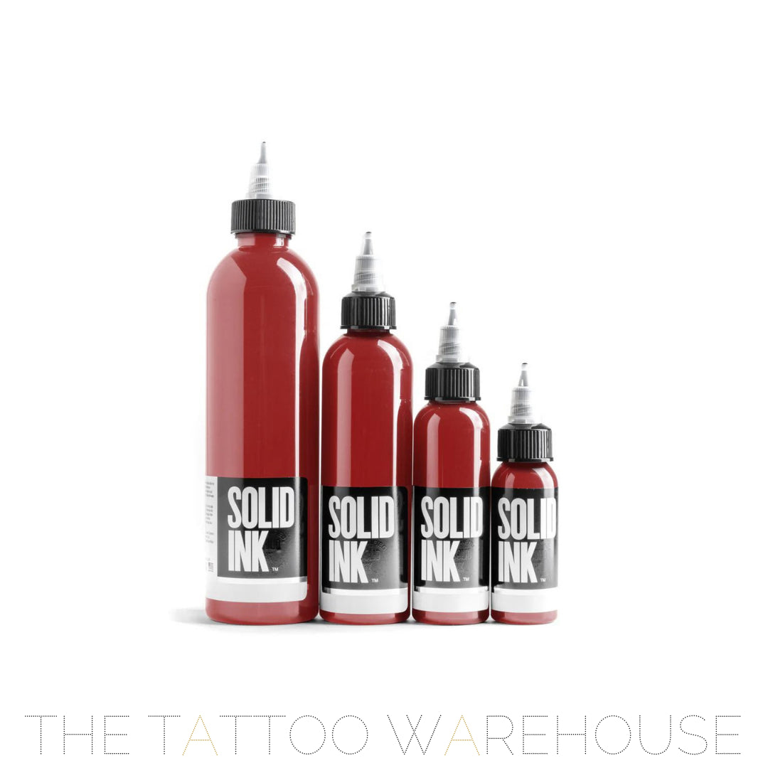 Bottle of Solid Ink Super Red tattoo ink