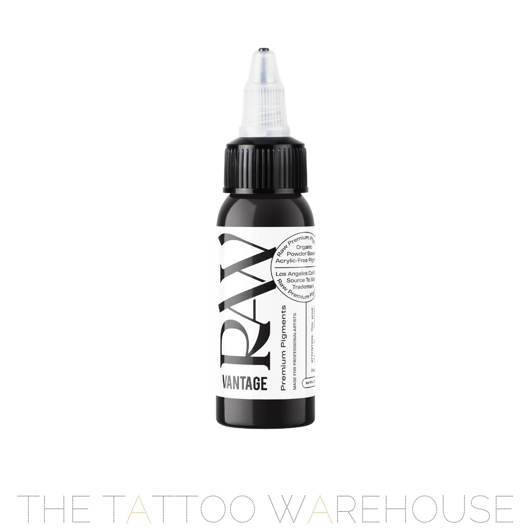 Raw Pigments Vantage Black tattoo ink, 1oz bottle