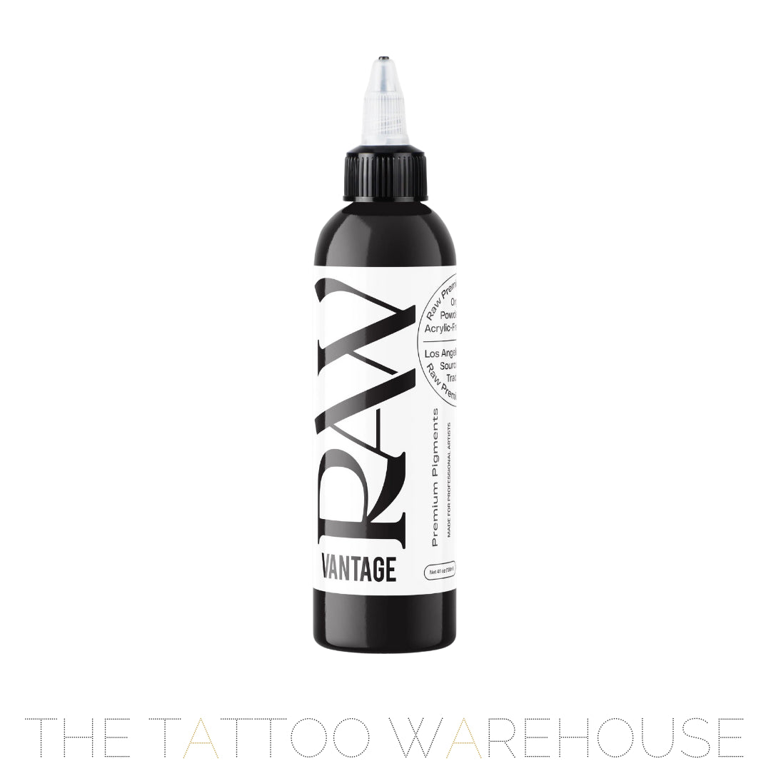 Raw Pigments Vantage Black tattoo ink, 4oz bottle