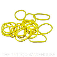 Yellow rubber bands for tattoo machines, pack of 200